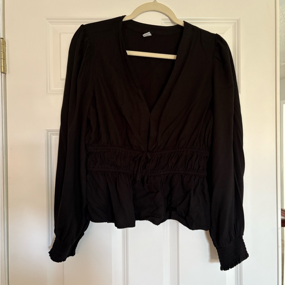 Old Navy Deep V Neck Wrap Blouse